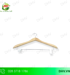 Móc áo gỗ có kẹp nhựa